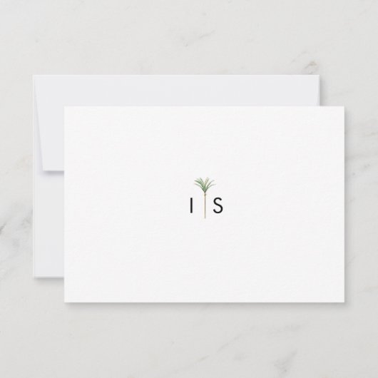 Palm Tree Destination Bruiloft RSVP Response Kaart (Achterkant)