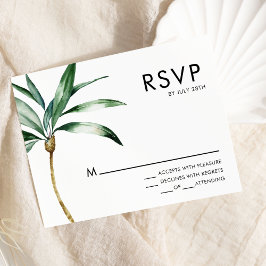 Palm Tree Destination Bruiloft RSVP Response Kaart