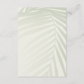 Palm Tree Destination Details QR Code Wedding Informatiekaartje (Achterkant)