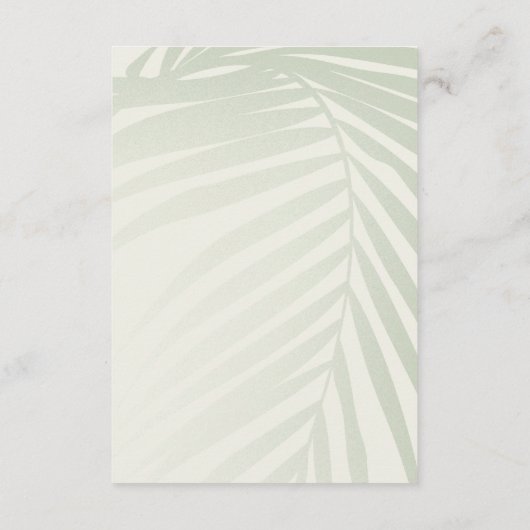 Palm Tree Destination Details QR Code Wedding Informatiekaartje (Achterkant)