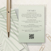 Palm Tree Destination Details QR Code Wedding Informatiekaartje