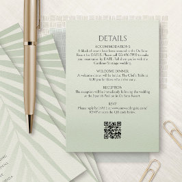 Palm Tree Destination Details QR Code Wedding Informatiekaartje