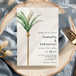 Palm Tree Destination Eenvoudige Huwelijksuitnodig Kaart<br><div class="desc">Dit eenvoudige ontwerp voor huwelijksuitnodigingen van palmbomen met een waterverf op een helderwitte achtergrond roept de dromerige sfeer van een huwelijksbestemming op. dit ontwerp straalt de romance uit van zandstranden en wuivende palmen, ideaal voor koppels die op zoek zijn naar een echt onvergetelijk feest. Voor persoonlijke coördinatie of vragen, aarzel...</div>