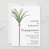 Palm Tree Destination Eenvoudige Verlovingsfeest Kaart (Voorkant)