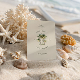 Palm Tree Destination Elegant Coastal Wedding Save The Date