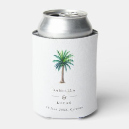 Palm Tree Destination Weddennames & Date Can Coo Blikjeskoeler