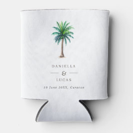 Palm Tree Destination Weddennames & Date Can Coo Blikjeskoeler