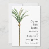 Palm Tree Destination Wedding Simple Save the Date (Voorkant)