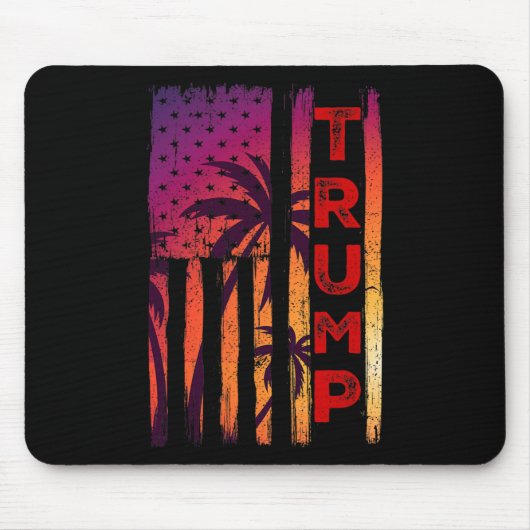 Palm Tree  Distressed American Flag at Suns Muismat (Voorkant)