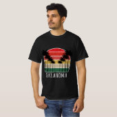 Palm Tree Distressed Oklahoma - Strandontwerp T-shirt (Voorkant volledig)