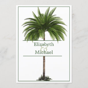 Palm Tree Elegant Modern Chic bruiloft Kaart