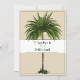 Palm Tree Elegant Modern Chic bruiloft Kaart