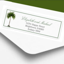 Palm Tree Elegant Modern Chic Green Wedding
