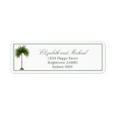 Palm Tree Elegant Modern Chic Green Wedding Etiket (Voorkant)