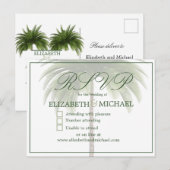 Palm Tree Elegant Modern Chic Jewish Wedding RSVP Briefkaart (Voorkant / Achterkant)