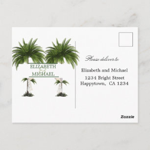 Palm Tree Elegant Modern Chic Jewish Wedding RSVP Briefkaart