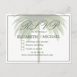 Palm Tree Elegant Modern Chic Jewish Wedding RSVP Briefkaart