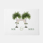 Palm Tree Elegant Modern Chic Wedding Momento Deurmat (Voorkant)