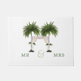 Palm Tree Elegant Modern Chic Wedding Momento Deurmat
