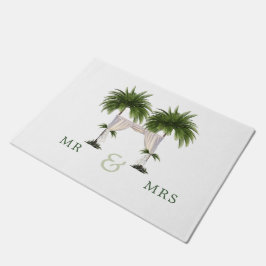 Palm Tree Elegant Modern Chic Wedding Momento Deurmat