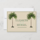 Palm Tree Elegant Modern Wedding Save the Date (Achterkant)