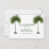 Palm Tree Elegant Modern Wedding Save the Date (Achterkant)