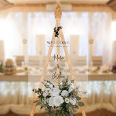 Palm Tree Elegant Script Huwelijk Welkom Acryl Bord