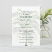 Palm Tree Elegant Wedding Chic Modern Rehearsal Kaart (Staand voorkant)
