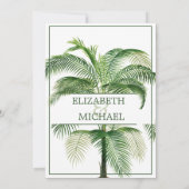 Palm Tree Elegant Wedding Chic Modern Rehearsal Kaart (Achterkant)