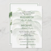 Palm Tree Elegant Wedding Chic Modern Rehearsal Kaart (Voorkant / Achterkant)