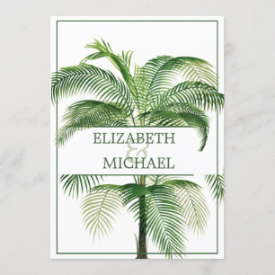 Palm Tree Elegant Wedding Chic Modern Rehearsal Kaart