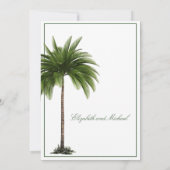 Palm Tree Elegant Wedding Modern Chic Rehearsal Kaart (Achterkant)