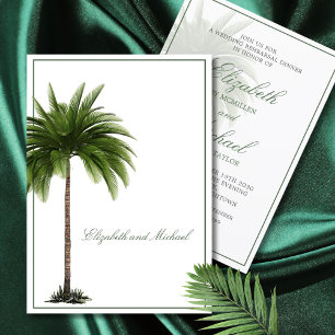Palm Tree Elegant Wedding Modern Chic Rehearsal Kaart
