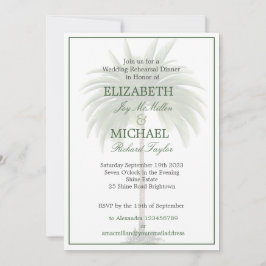 Palm Tree Elegant Wedding Modern Chic Rehearsal Kaart