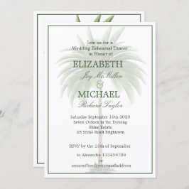 Palm Tree Elegant Wedding Modern Chic Rehearsal Kaart