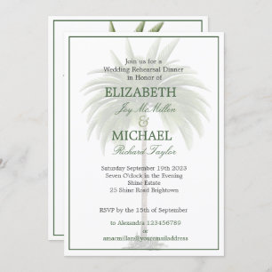 Palm Tree Elegant Wedding Modern Chic Rehearsal Kaart