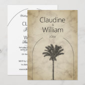 Palm Tree Elegante bruiloft repetitie diner Kaart (Voorkant / Achterkant)