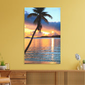 Palm Tree en Caribbean Sunset Sky, St. Thomas Canvas Afdruk (Insitu (Woonkamer))