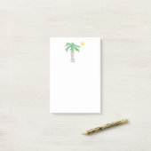 Palm Tree en Sun Fun Beach Island Cartoon Post-it® Notes (Op bureau)