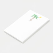 Palm Tree en Sun Fun Beach Island Cartoon Post-it® Notes (Schuin)