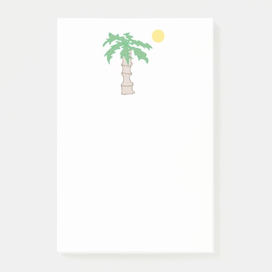 Palm Tree en Sun Fun Beach Island Cartoon Post-it® Notes (Voorkant)