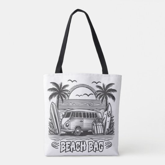 Palm Tree Escape Van Kleuren Tote Bag (Achterkant)
