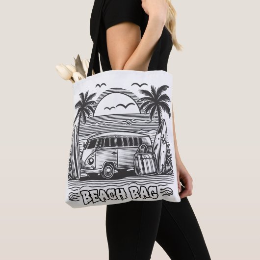Palm Tree Escape Van Kleuren Tote Bag (Dichtbij)