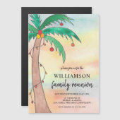 Palm Tree Family Reunion Magnetische Uitnodiging (Voorkant / Achterkant)