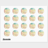 Palm Tree Family Reunion Naam Tag Ronde Sticker (Vel)