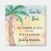 Palm Tree Family Reunion Save the Date Magneet (Voorkant)