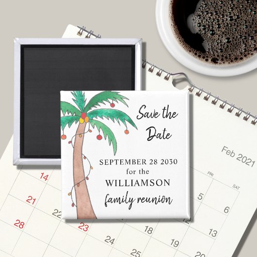 Palm Tree Family Reunion Save the Date Magnet