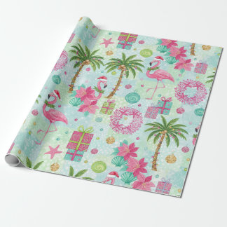 Palm Tree Flamingo Tropical Vibes Cadeaupapier