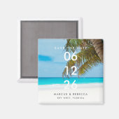 Palm Tree Florida Beach Bruiloft Save the Date Magneet (Voorkant / Achterkant)