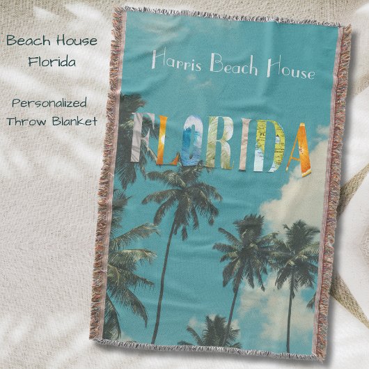 Palm Tree Florida Beach House aan Favorieten toege Deken